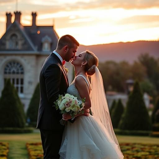 Bride and groom sharing a kiss at The Biltmore Estate