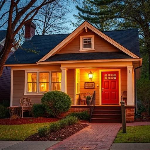 Exterior shot of a charming bungalow in West Asheville